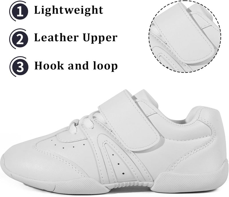 BAXINIER Girls White Cheerleading Shoes Lightweight Youth Competition Cheer Sneakers Kids Training Dance Tennis Shoes - Image 2